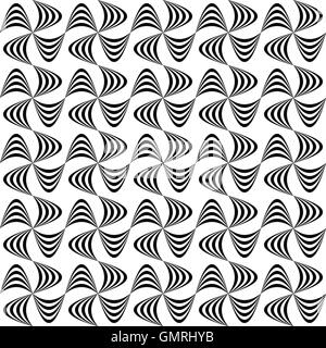 Monocromatico senza soluzione di continuità a linea curva design pattern Illustrazione Vettoriale