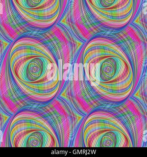 Ripetizione ellisse colorati fractal design pattern Illustrazione Vettoriale