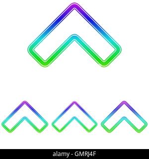 Coloratissima linea freccia logo design set Illustrazione Vettoriale