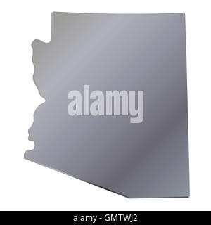3D in Arizona (USA) Alluminio mappa di contorno con ombra Foto Stock