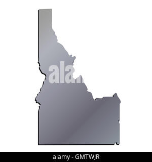 3D'Idaho stato USA alluminio mappa di contorno Foto Stock