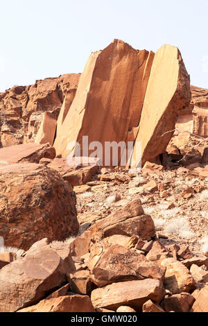 Twyfelfontein petroglifi Damaraland, Namibia Foto Stock