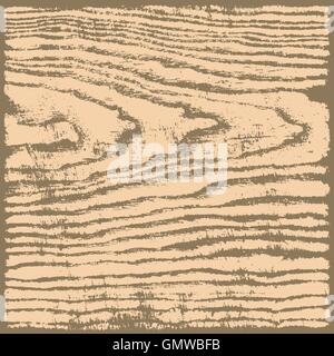 Il beige marrone del legno sfondo texture in formato quadrato. realistico doga con anni annuale cerchi. vuoto modello naturale swatch Illustrazione Vettoriale