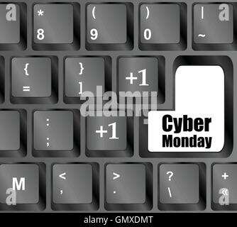 Cyber lunedì si occupa di design. Cyber lunedì il concetto di vendita. Illustrazione Vettoriale Illustrazione Vettoriale