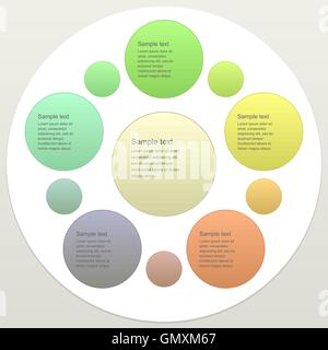 Cinque pezzo business modello infographics Illustrazione Vettoriale