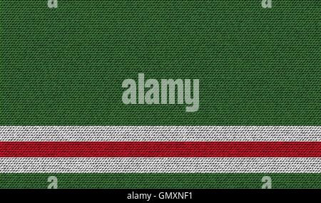 Bandiere Repubblica cecena di Ichke sulla consistenza del denim. Vettore Illustrazione Vettoriale