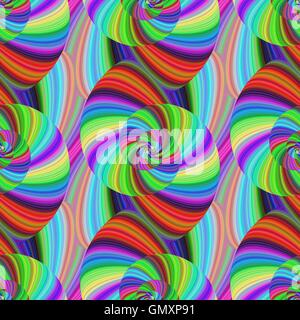 Seamless psichedelico astratto modello a spirale Illustrazione Vettoriale