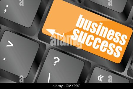 Il successo aziendale pulsante sulla tastiera del computer chiave, illustrazione vettoriale Illustrazione Vettoriale