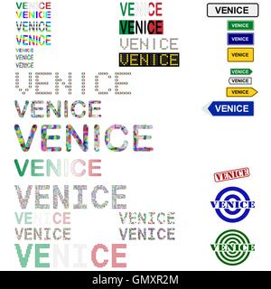 Venezia (Venezia) testo set design Illustrazione Vettoriale