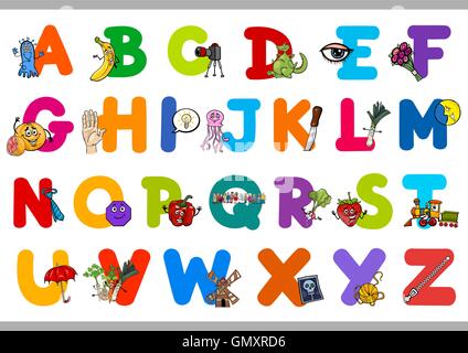 Alfabeto educativo per i bambini Illustrazione Vettoriale