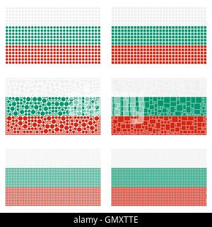 Mosaico Bulgaria flag impostato Illustrazione Vettoriale