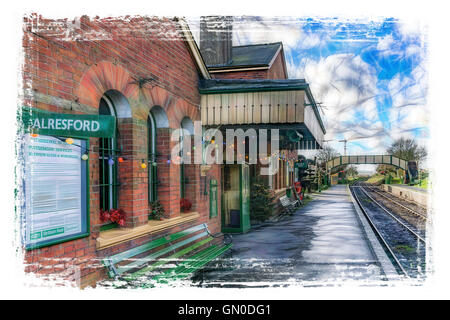 Il crescione Linea ferroviaria patrimonio in Hampshire Foto Stock