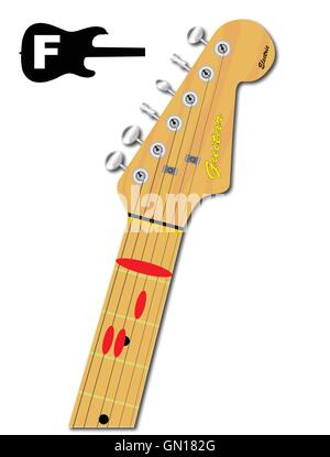 Il Guitar Chord di F Principali Illustrazione Vettoriale