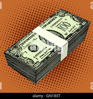 Fascio di cento-le fatture del dollaro Illustrazione Vettoriale