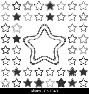 La linea star logo design set Illustrazione Vettoriale