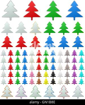 Metallico di colore pino pulsante set Illustrazione Vettoriale