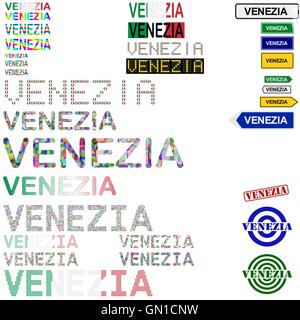 Venezia (Venezia) testo set design Illustrazione Vettoriale