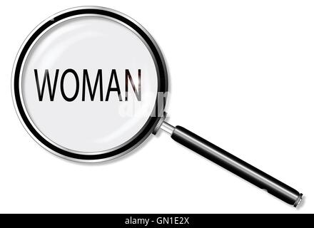 Donna lente di ingrandimento Illustrazione Vettoriale