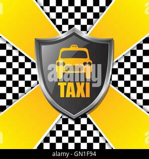 Abstract background taxi design con protezione e strisce Illustrazione Vettoriale