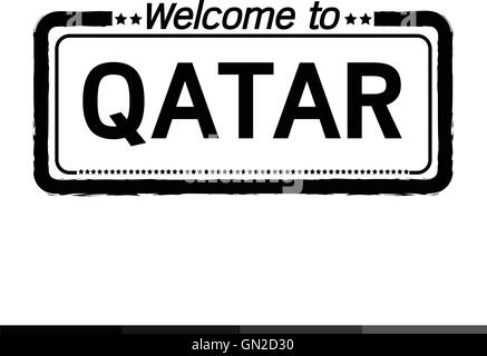 Benvenuti in Qatar illustration design Illustrazione Vettoriale
