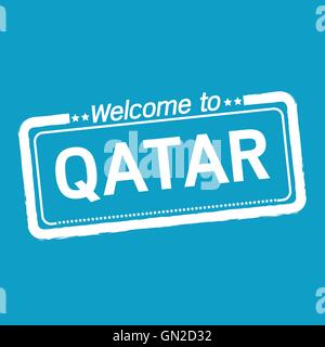 Benvenuti in Qatar illustration design Illustrazione Vettoriale