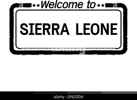 Benvenuti in SIERRA LEONE illustration design Illustrazione Vettoriale