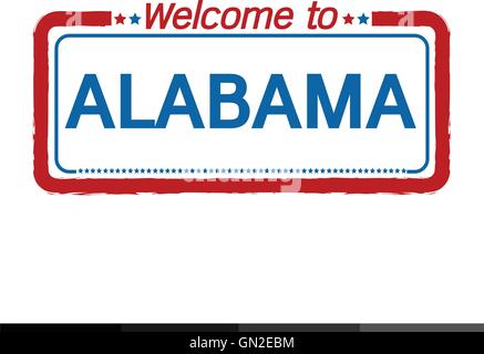 Benvenuti in Alabama di Stato Usa illustration design Illustrazione Vettoriale