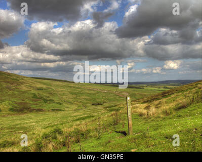 Sentiero attraverso Croasdale nella foresta di Bowland lancashire Foto Stock