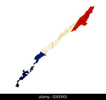 Carta Vintage Mappa di Cile Foto Stock