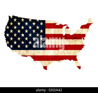 Carta Vintage mappa di Stati Uniti d'America Foto Stock