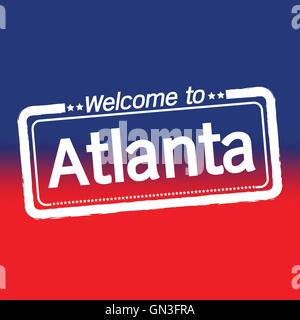 Benvenuti alla città di Atlanta illustration design Illustrazione Vettoriale