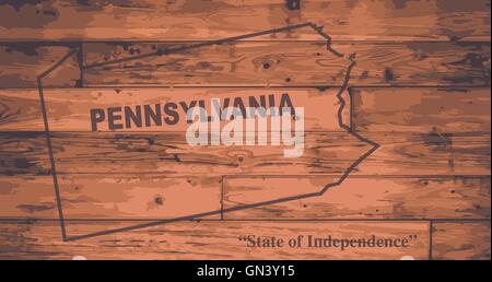 In Pennsylvania Mappa Brand Illustrazione Vettoriale