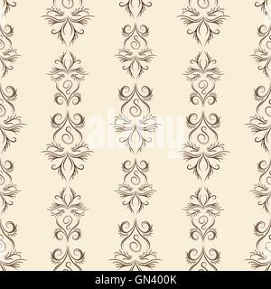 Linea sottile modello di Damasco Illustrazione Vettoriale