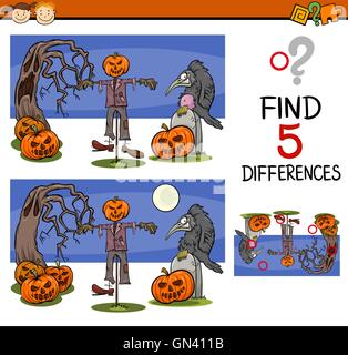 Differenze di halloween task Illustrazione Vettoriale