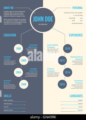 Ancora semplicistica accattivante Curriculum moderno modello di curriculum vitae Illustrazione Vettoriale