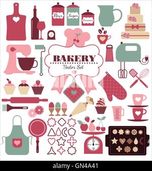 Da Forno set di icone. Illustrazione Vettoriale