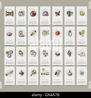 Set di icone di bambino per il tuo design Illustrazione Vettoriale