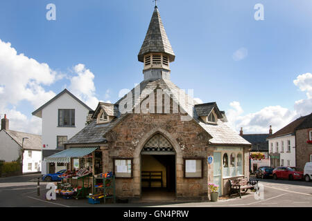 Casa mercato, Chagford, Parco Nazionale di Dartmoor, Devon occidentale Foto Stock
