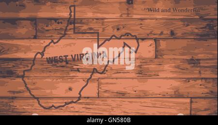 West Virginia Mappa Brand Illustrazione Vettoriale