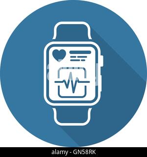 App Fitness Icona. Design piatto. Illustrazione Vettoriale