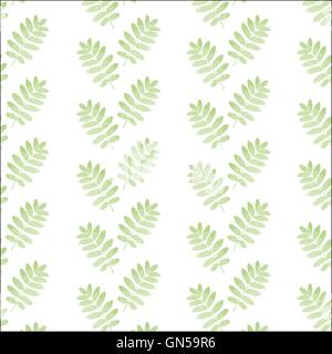 Seamless disegnati a mano modello con foglie Illustrazione Vettoriale