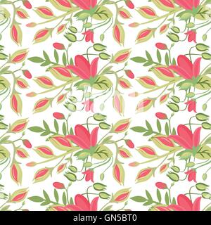 Elegante modello senza cuciture con fiori Illustrazione Vettoriale