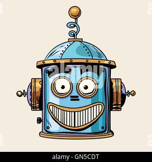 Emoticon felice robot emoji testa emozione smiley Illustrazione Vettoriale