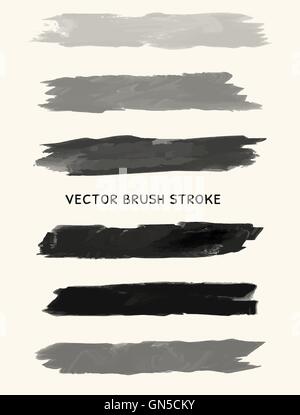 Acquerello nero pennellate. Vettore. Illustrazione Vettoriale