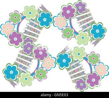 Bel fiore seamless pattern, illustrazione vettoriale texture di sfondo vettoriale Illustrazione Vettoriale