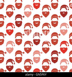 Seamless design piatto santa claus pattern o sfondo. Messaggio di saluto Illustrazione Vettoriale