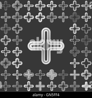 Linea Silver cross logo design set Illustrazione Vettoriale