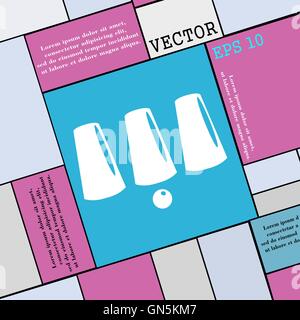 Tre filtri a ditale in gioco con una sfera, giochi 3 tazze icona segno. Appartamento moderno stile per il design. Vettore Illustrazione Vettoriale