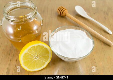 La dieta ricetta: bicarbonato di soda, limone e miele Foto Stock