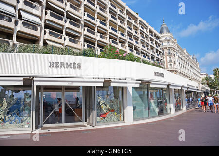 Hermes boutique, boulevard Croisette, Cannes Francia Foto Stock